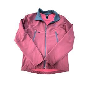 The north face softshell lightweight fast dry rdt zip up maroon burgundy jacket